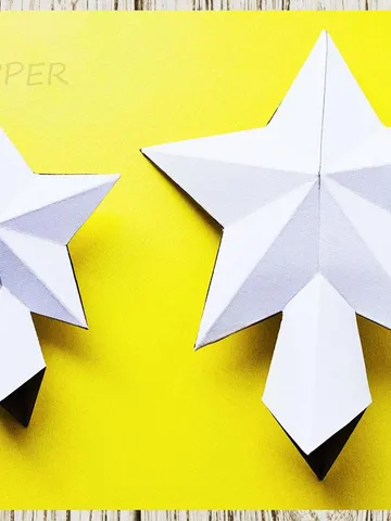 DIY Paper Star Tree Topper (5 sizes), Papercraft template $1.90