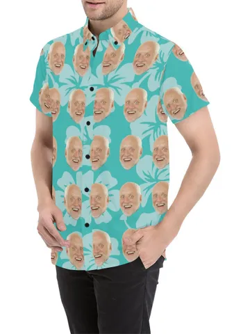 Custom Button Down Shirt in Hawaiian Style $38.97