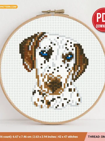 Mini Dalmatian dog Cross stitch patterns, animal, Abstract, pet, beginner counted, modern, gift DIY, embroidery, instant Digital PDF $4.29