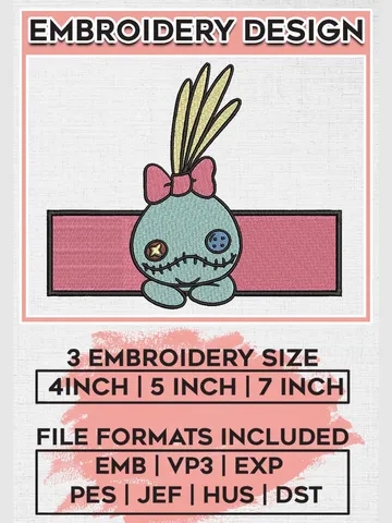 Scrump Doll Embroidery Designs, Lilo & Stitch Embroidery, Disney Stitch Character Embroidery Files, Machine embroidery Files, Digital Download EMB_CARTOON_139 $6.99