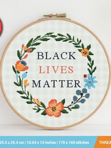 Black lives Matter, BLM Cross stitch pattern | Embroidery Pattern | Instant Download | Embroidery Designs $4.74
