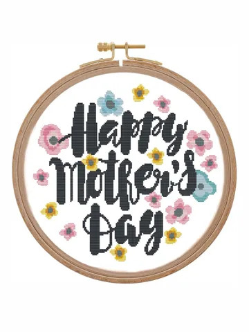 Happy mothers day cross stitch pattern modern Simple cross stitch pattern mom day Counted cross stitch phrase Mother cross stitch pattern $3.84