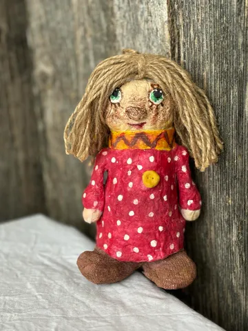 Author's handmade doll brownie Kuzya. Free shipping $65.00