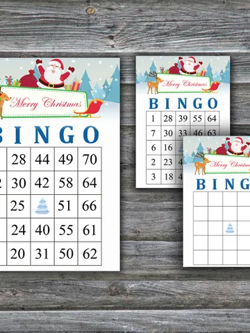 Merry christmas bingo card,Christmas bingo game card,Christmas Bingo Printable,Holiday Bingo Cards,INSTANT DOWNLOAD--97 $3.95