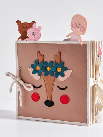 Soft activity quiet book, Montessori book, Handmade sensory busy book, 1st birthday present, sensory activity toddler toys, baby travel $65.00