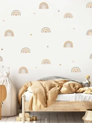Boho Rainbow Wall Decals - Hand Drawn Rainbow Wall Sticker, Boho Rainbow h156 $48.99