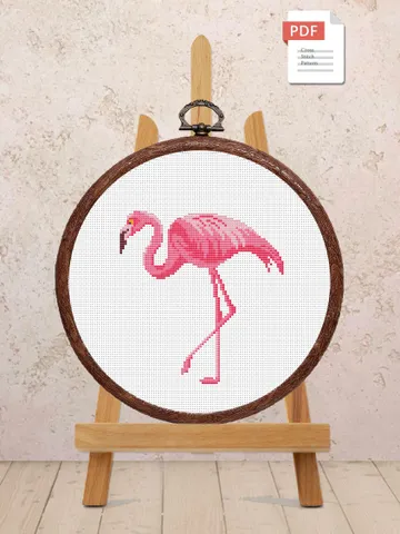 Flamingo Cross Stitch Pattern, Animals Cross Stitch, Embroidery Flamingo, Flamingo xStitch, Flamingo patterns, Modern Cross Stitch #anm029 $4.00