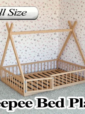 Montessori Floor Bed Plan, Full Size, PDF, DIY $14.95