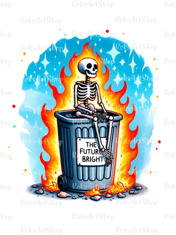 The future bright funny sublimation design, Sarcastic skeleton tshirt design, Snarky skeleton sublimation design $1.50