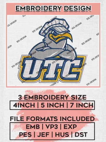 NCAA UTC Mocs Team Logo Machine Embroidery Design, NCAA Chattanooga Mocs Team Design Design files, NCAA Team Embroidery Designs, NCAA Machine Embroidery Designs, Digital Download $6.99