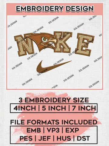 Nike Lehigh Mountain Hawks Machine Embroidery Design, NCAA Lehigh Mountain Hawks Embroidery Design Design files, NCAA Embroidery Designs, NCAA Machine Embroidery Designs, Digital Download $6.99