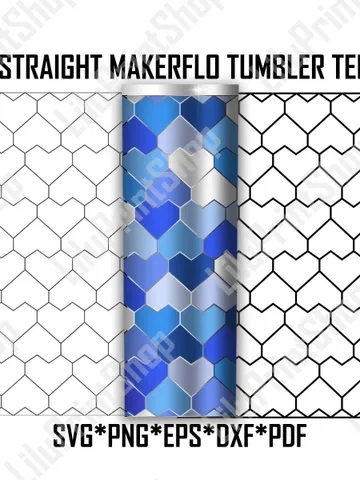 Heart tangram tumbler template SVG for 30oz straight Makerflo, Valentines Day tumbler svg, Burst tumbler cut file, instant download $2.71