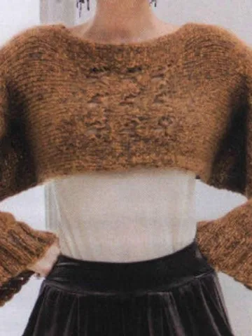 Cropped sweater knitting pattern shrug easy women top chunky pattern instant download $6.68