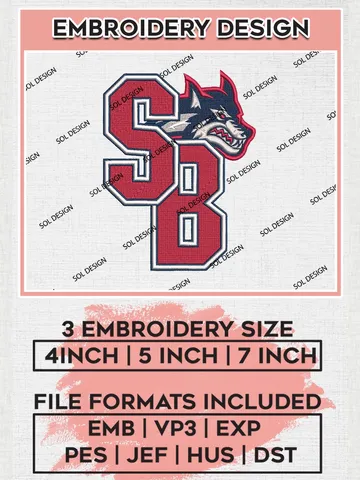 Stony Brook Seawolves Machine embroidery designs, NCAA Stony Brook Seawolves Team Embroidery, NCAA Teams, 3 sizes, Machine embroidery designs, Digital Download $6.99