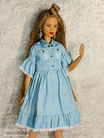 Soft Blue Denim Day Dress