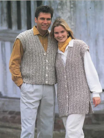 Waistcoat vest knitting l pattern women men short long sleeveless cardigan pattern $6.68