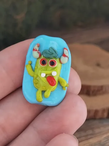 LAMPWORK BEADS Halloween beads Glass beads Zombie beads Monster beads $27.84