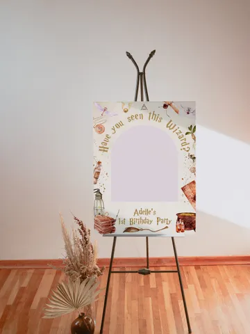 The Chosen One Birthday Party; Photo Banner Wizard Birthday Party; Magic School 1st Birthday; Editable Wizarding World PhotoProp ; Wms12 $11.62