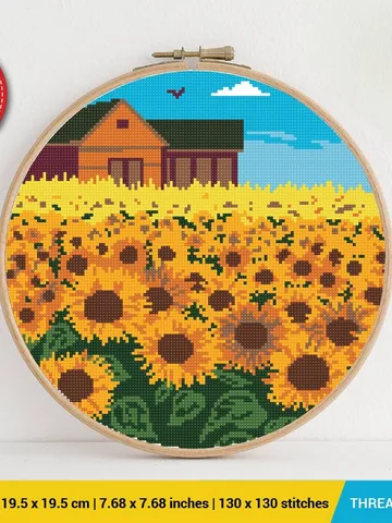 Sunflower Nature Cross stitch pattern | Embroidery Pattern | Instant Download | Embroidery Designs $6.80