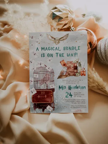 DIY Wizarding World Baby Shower iNVITATION; Magic School Baby Shower Template; School of Wizard Baby Shower invitation template; ms7 $11.62