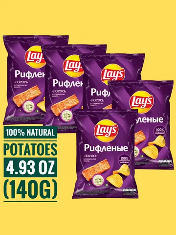 "Lay's" fluted chips, salmon in cream sauce 4.93oz The order includes 5 pieces $43.50