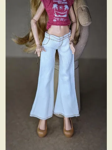 Beige jeans for 10.5-inch female dolls (MH, EAH) $10.00
