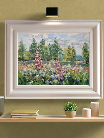 Nature Painting Landscape Blooming Meadow Wildflower Original Art $675.00