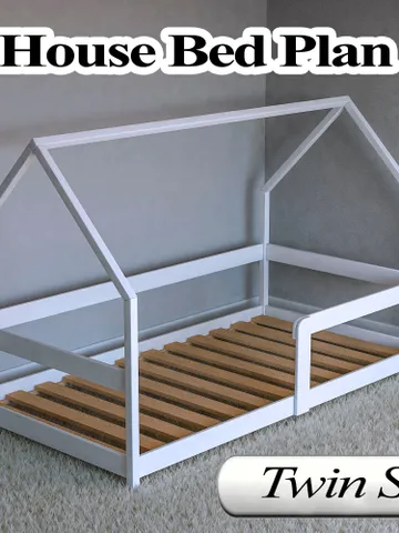 Montessori Bed Plan, Twin Size, House Bed for Kids, DIY, PDF $14.95