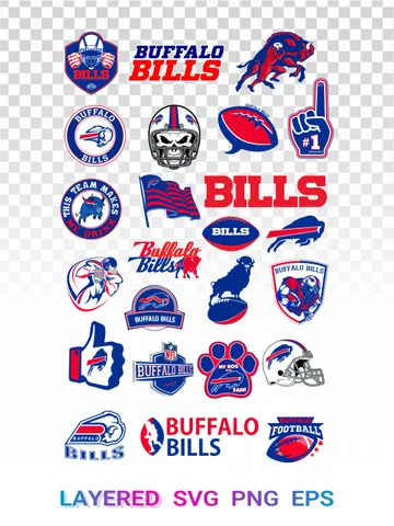 🏈 Buffalo Bills SVG PNG, NFL Logo Clipart, Cricut File $2.49