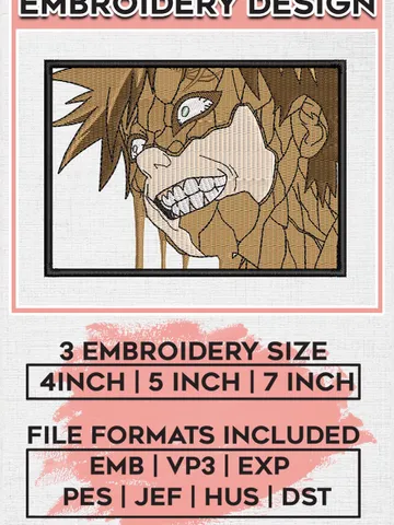 Garra Master Of Sand Embroidery Files / Anime Naruto Embroidery Design / Crazy Garra Embroidery / Digital Download EMB_ANIME_57 $6.99