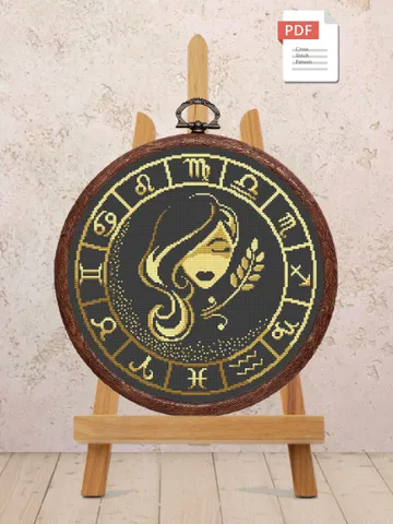 Virgo Cross Stitch Pattern, Zodiac Cross Stitch, Embroidery Zodiac, Virgo Pattern, Signs of the Zodiac Pattern, Modern Cross Stitch #zdc006 $4.00