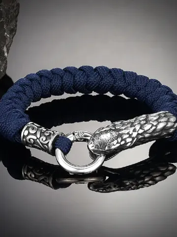 Paracord and stainless steel bracelet Viking Snake $79.00