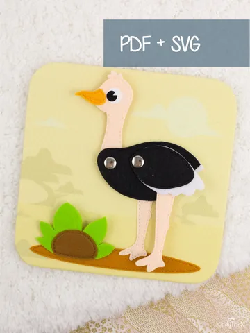 Ostrich - Felt Applique - Sewing Pattern $4.00