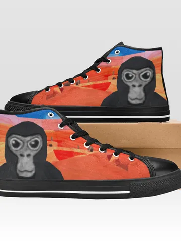Gorilla Tag Shoes, High-Top Sneakers, Handmade Footwear $59.97