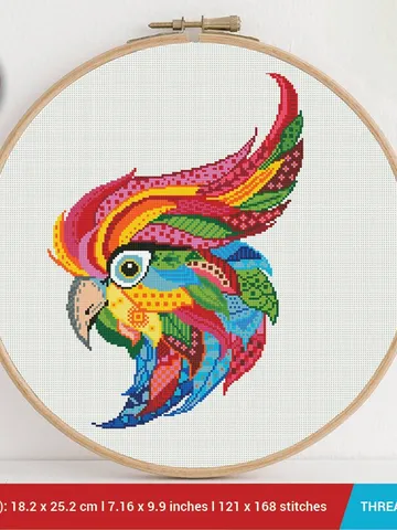 Parrot Mandala Cross stitch pattern | Embroidery Pattern | Instant Download | Embroidery Designs $6.40