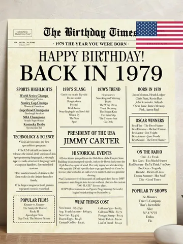 1979 46th birthday newspaper, 1979 poster, 46th birthday poster, 1979 birthday sign, INSTANT DOWNLOAD, 46 years ago back in 1979 $7.00