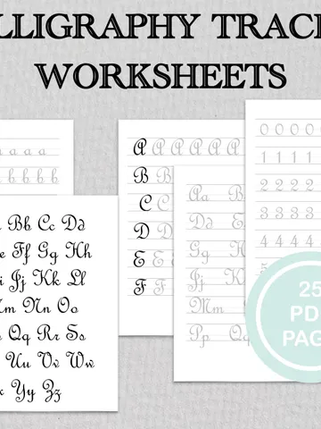 Modern Calligraphy Practice Sheets, Handlettering worksheets, Calligraphy Beginners $4.78