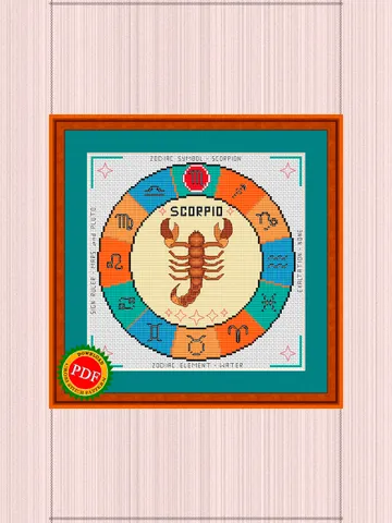 Scorpio Cross Stitch Pattern | Scorpio Zodiac Sign $4.00