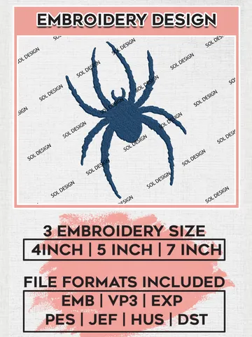 Richmond Spiders Logo Machine Embroidery Design, NCAA Richmond Spiders Embroidery Design Design files, NCAA Embroidery Designs, NCAA Machine Embroidery Designs, Digital Download