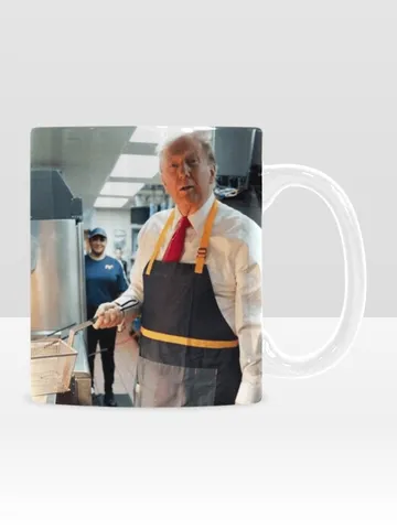 Trump working at McDonalds makes fries Mug $24.00