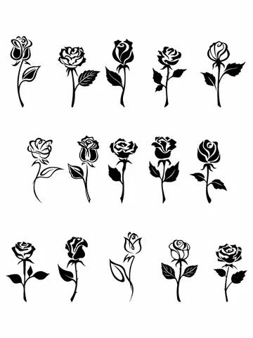 Rose silhouette, Black rose svg, Roses svg, Flower svg, Roses clipart, Roses bundle svg, Roses cut file $1.35