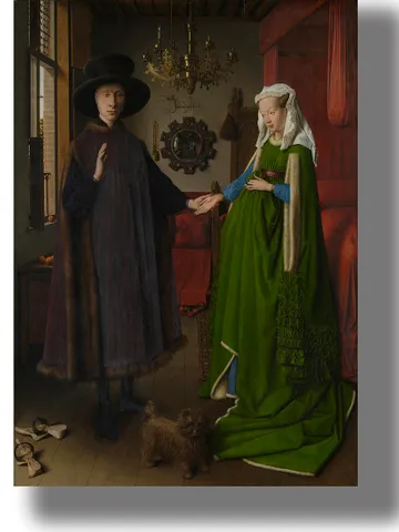 Jan van Eyck. Giovanni Arnolfini and Wife Wedding. Historical poster. $21.00