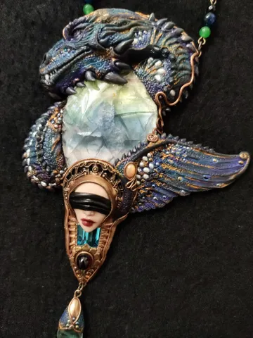 Fantasy Dragon Necklace,Purple Dragon Necklace,Magic Dragon, Jewelry Dragon $220.00