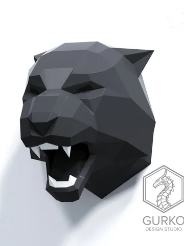 Tiger Head Metal Papercraft, DXF, PDF, Digital Template Download, Gurko, Pepakura, Welding Low Poly 3D Origami, DIY Metal Sculpture $99.00