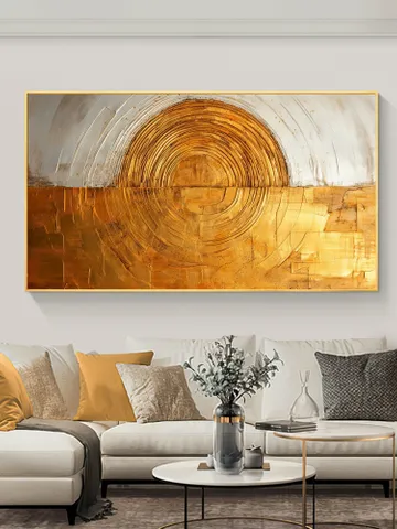 Original Gold Foil Oil Painting on Canvas, Large Wall Art, Textured Golden Acrylic Painting, Living room Wall Decor, Custom Painting, Gifts $126.31