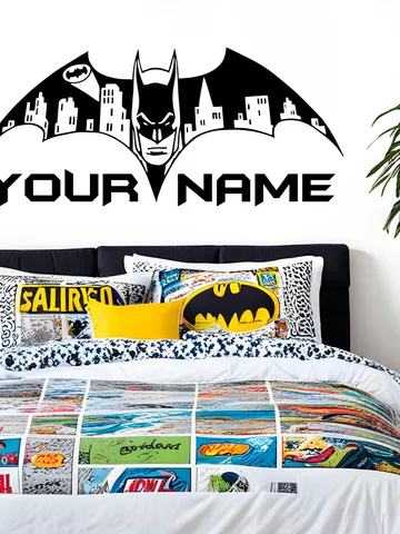 Personalized Bat Wings Wall Decals Name Custom Kids Stickers el170 $27.99