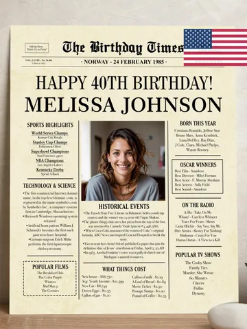 40th Birthday Newspaper Poster for Wife or Husband – Born in 1985 Sign, Back in 1985 Printable, Vintage 40th Birthday Decorations $15.00