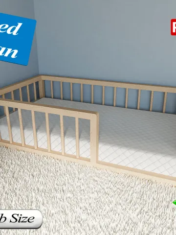 Montessori Floor Bed Plan, Crib Size, PDF, DIY $14.95