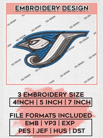 MLB Blue Jays Logo Embroidery Designs, MLB Toronto Blue Jays Team Embroidery, MLB Teams, 3 sizes, MLB Machine embroidery designs, Digital Download $6.99