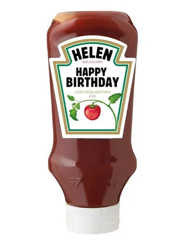 Personalized Tomato Ketchup Sauce Label, Secret Santa Novelty fun gift for Christmas, Anniversary, Birthday, Editable Sticker Canva digital $9.42